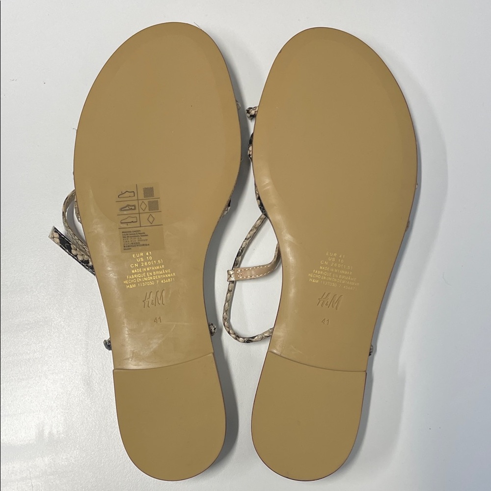 H&M Snakeskin Sandals - Beige and Black - Picture 2 of 2